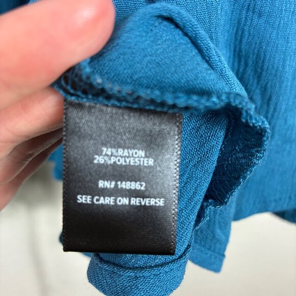 Torrid Washable Gauze Tie Front Kimono Blue Steel Size XL - Picture 6 of 7